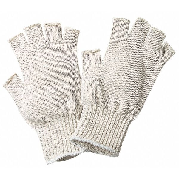 Mcr Safety Knit Gloves, Cotton Polyester Blend, None Uncoated, White, 12 PK - 9509SM