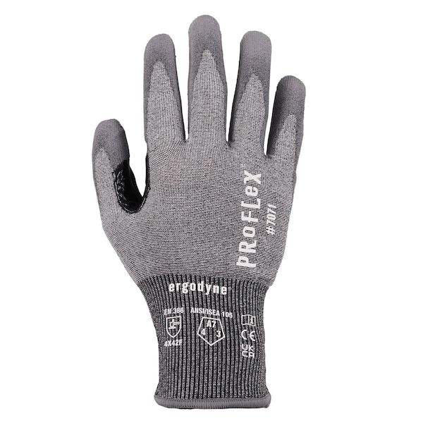 Ergodyne ANSI A7 PU Coated CR Gloves, Gray, Size S - 7071