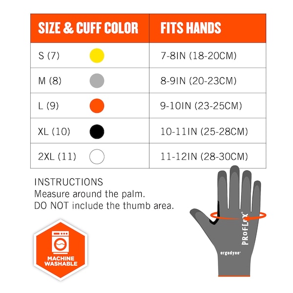Ergodyne ANSI A7 PU Coated CR Gloves, Gray, Size S - 7071