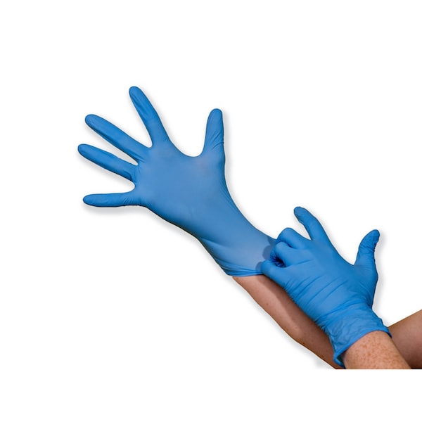 Approved Vendor Disposable Gloves, 3.5 mil Palm, Nitrile, Powder-Free, M, Blue - GPNITRILEMB