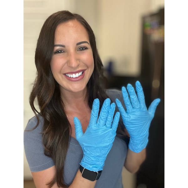 Approved Vendor Disposable Gloves, 3.5 mil Palm, Nitrile, Powder-Free, M, Blue - GPNITRILEMB