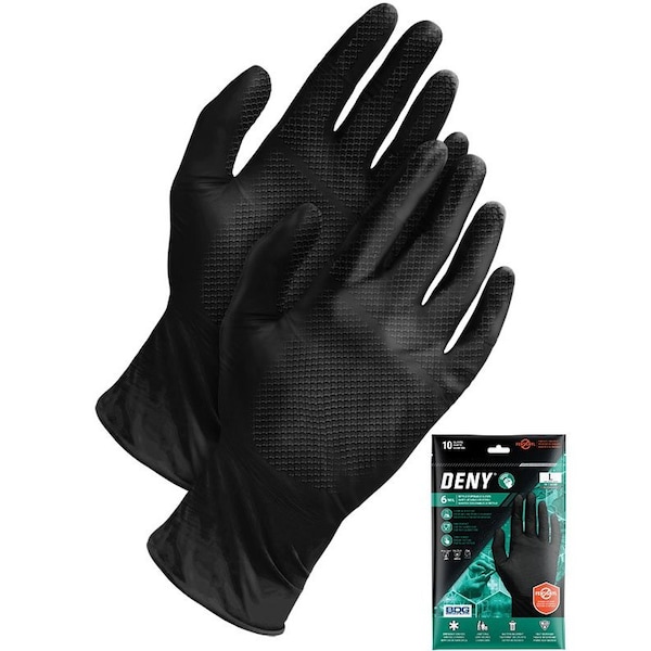 Bdg 6 mil Nitrile Disposable Gloves, 3X-Large, 10-PK, 10PK - 99-1-6800P-X3L