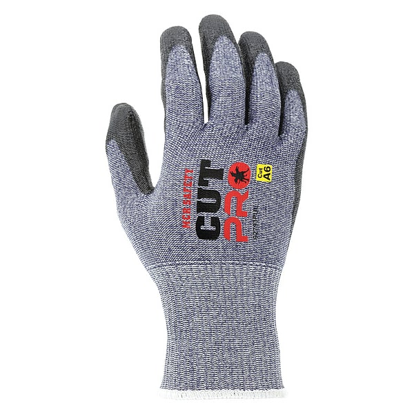 Mcr Safety Coated Gloves, Cut Level A6 , Dipped , Polyurethane , Smooth , L 12 PK - 92793PUL