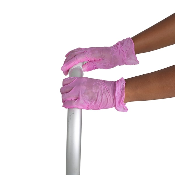 Fifthpulse FMN1000, Disposable Gloves, 3 mil Palm, Vinyl, Powder-Free, L, 100 PK, Pink - FP-V-100-L-PNK