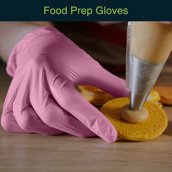 Fifthpulse FMN1000, Disposable Gloves, 3 mil Palm, Vinyl, Powder-Free, L, 100 PK, Pink - FP-V-100-L-PNK