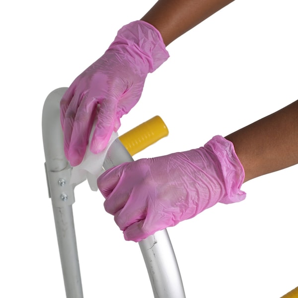 Fifthpulse FMN1000, Disposable Gloves, 3 mil Palm, Vinyl, Powder-Free, L, 100 PK, Pink - FP-V-100-L-PNK