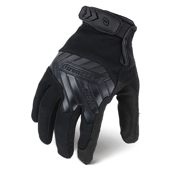 Ironclad Performance Wear Tactical Glove, Size L, 8" L, Black, PR - IEXT-PBLK-24-L