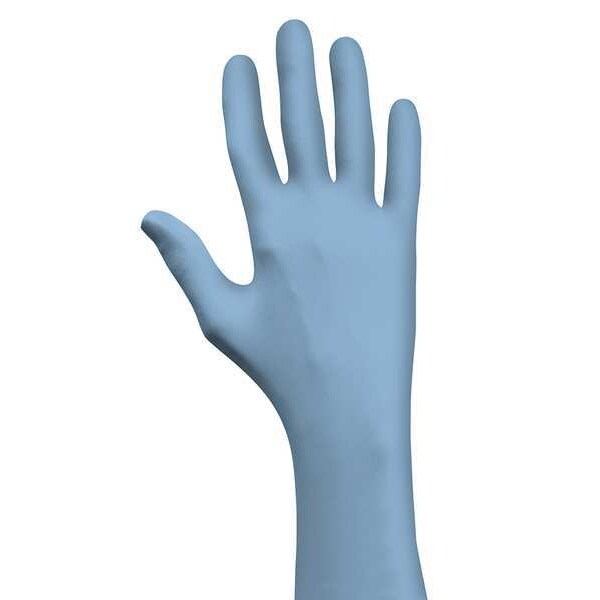 Showa Cleanroom Gloves, 6 ISO Class, Nitrile, 11 in L, 6 mil, Blue, XS, 50 PK - B9905PFXS