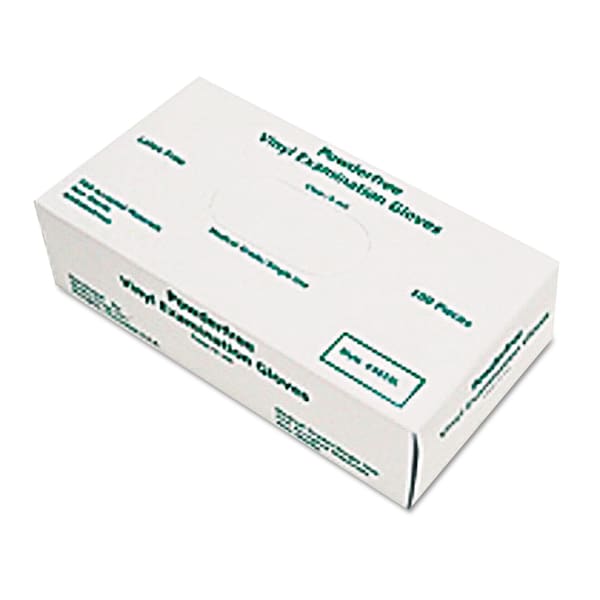 Mcr Safety Disposable Gloves, 5 mil Palm, Vinyl, Powder-Free, Large, 100 PK, White - 5010L