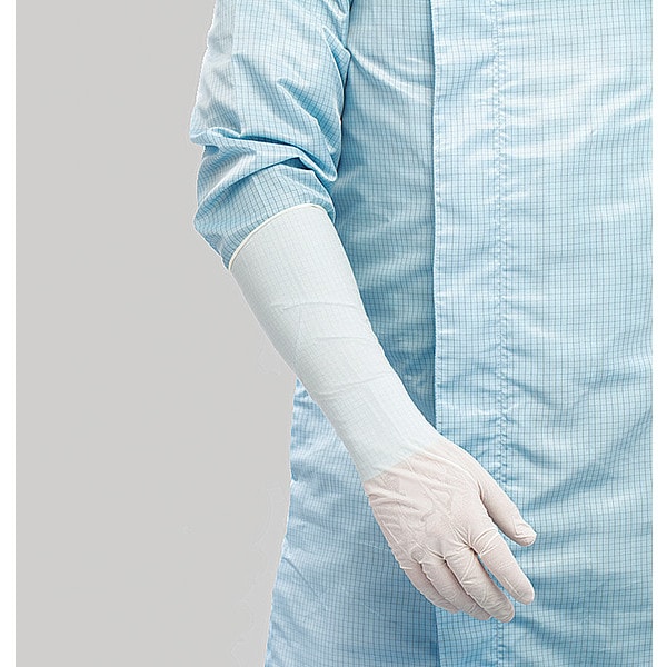 Bioclean Cleanroom Gloves, ISO 4 ISO Class, Nitrile, 16 in L, White, L, 1000 PK - BNAL