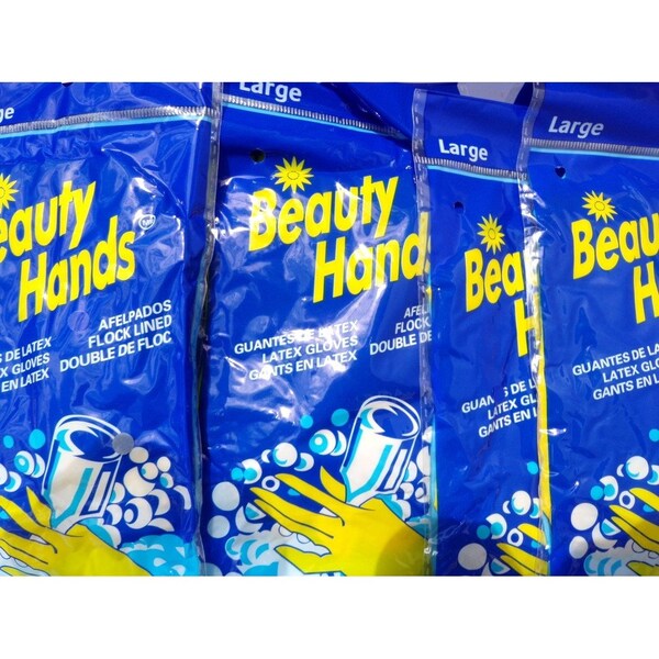 Comfitwear BeautyHands Latex Reusable Cleaning Gloves, 12PK - BTHD-LG-12PK