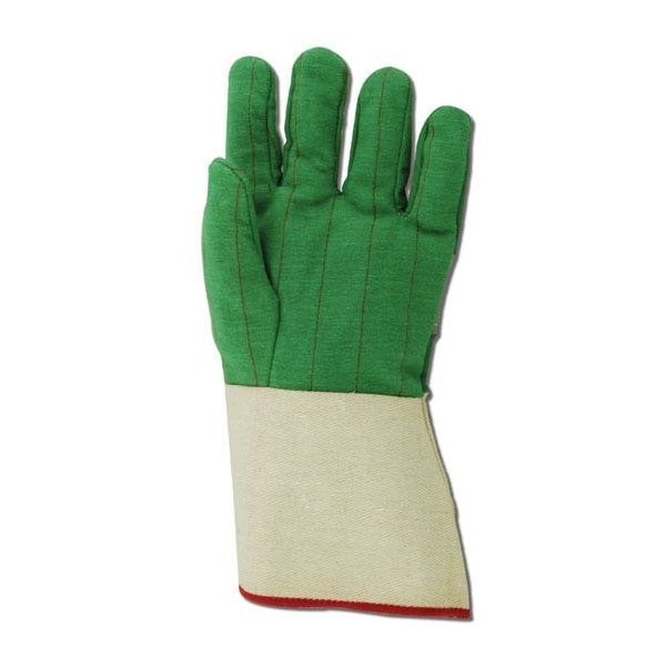 Magid Textile Gloves, Cotton, Gauntlet Cuff Green, Men's (Fits Large), 12 PK - 693JKGT