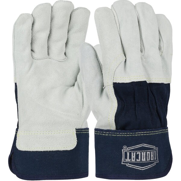 Pip Leather Gloves, Cowhide, Safety, Gray, 12 PK - IC65/XXXL