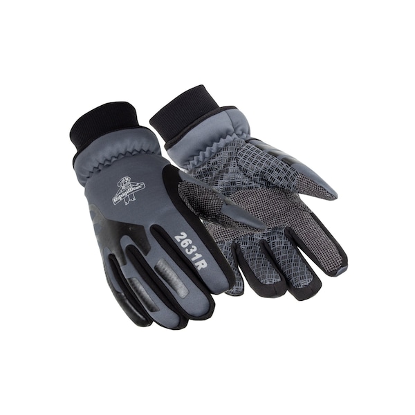Refrigiwear Cold Protection Gloves, Silicone Grip Palm, Tricot Lining, Grey, XL - 2631RGRAXLG