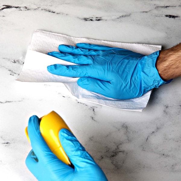 Handcare Disposable Gloves, 4 mil Palm, Nitrile, Powder-Free, M, 100 PK, Blue - HC-NEBL40MD