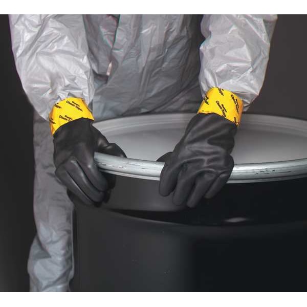 Honeywell North Chemical Resistant Gloves, Butyl, 14 in L, 7 mil, Black, L, 1 PR - B074GI/L