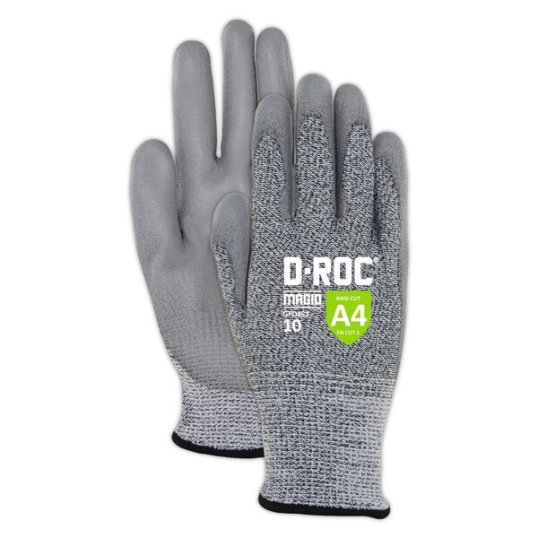 Magid Cut-Resistant Coated Gloves, Polyurethane, Polyurethane, 5 Abrasion Level, Salt & Pepper, 1 PR - GPD452-12