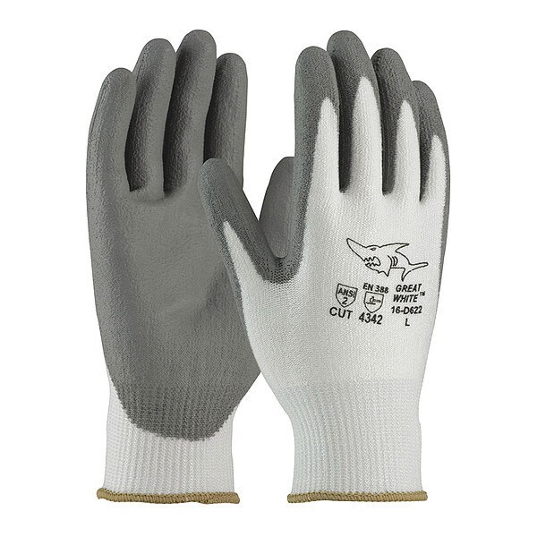 Pip Cut-Resistant Coated Gloves, Cut Level A2 , Dipped , Polyurethane , Smooth , L 12 PK - 16-D622/L