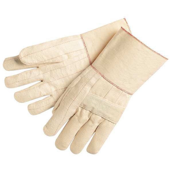 Mcr Safety Hot Mill 9124G Heat Resistant Gloves, Cotton, 605  Degrees F Max Temp., Gauntlet Cuff White, 1 PR - 9124G