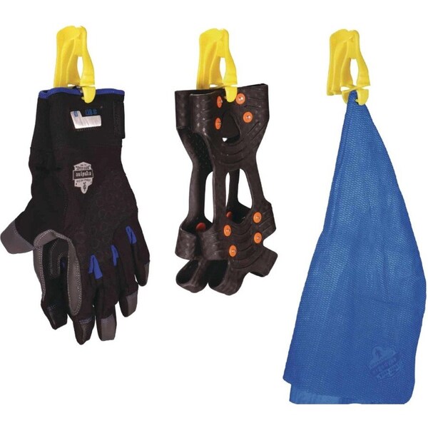 Ergodyne Glove Holder Clip, Non-Conductive Acetal Copolymer, Holds (1) Pair of Gloves , Lime - 3405