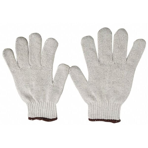 Condor Knit Gloves, Cotton/Polyester, None Uncoated, Knit, Beige, 1 PR - 2UTZ5