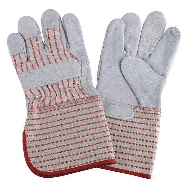 Condor Leather Gloves, Cowhide, Gauntlet Cuff, Wing Thumb, Full Finger, Gray, L, 1 PR - 5AD08
