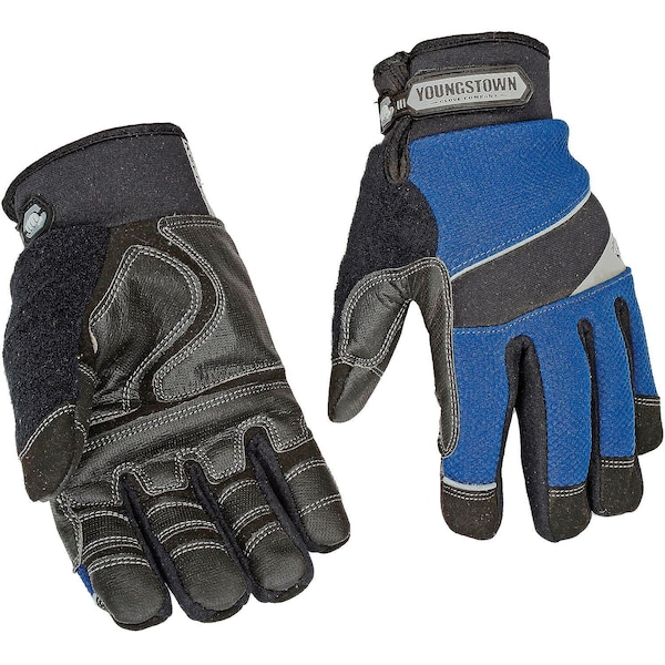 Youngstown Glove Waterproof Work Glove, Waterproof Winter w/ Kevlar, Blue/Black, Large - 08-3085-80-L