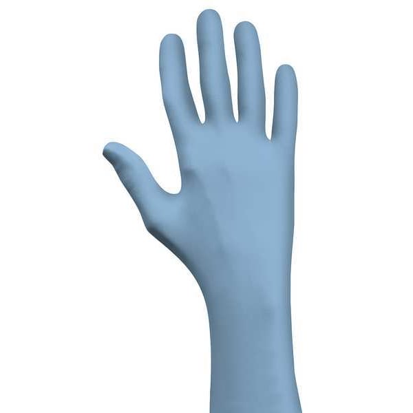 Showa Clean Process Gloves, 6 ISO Class, Nitrile, 11 in L, 6 mil, Blue, S, 50 PK - B9905PFS