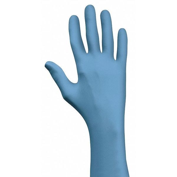 Showa Clean Process Gloves, 6 ISO Class, Nitrile, 11 in L, 6 mil, Blue, S, 50 PK - B9905PFS
