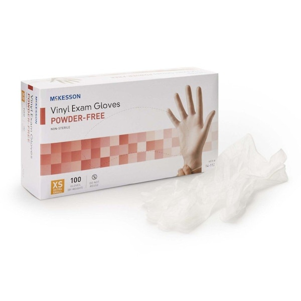 Mckesson Disposable Gloves, Vinyl, Powder-Free, XS, 1000 PK, Clear - 14-112