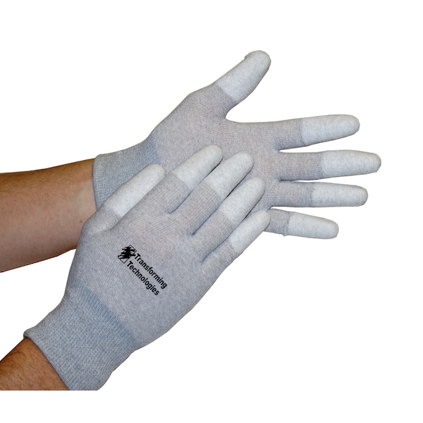 Transforming Technologies ESD Inspection Gloves, Finger Tip Coated, 2X-Large - GL4506T