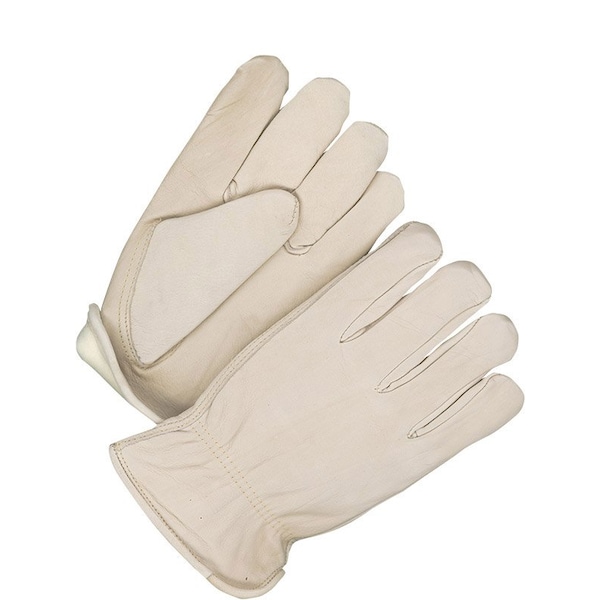 Bdg Lined Leather Driver, Cowhide, Shirred Slip-On, Keystone Thumb, Gunn Cut, Natural, 2XL 1 PR - 20-9-374-X2L-K
