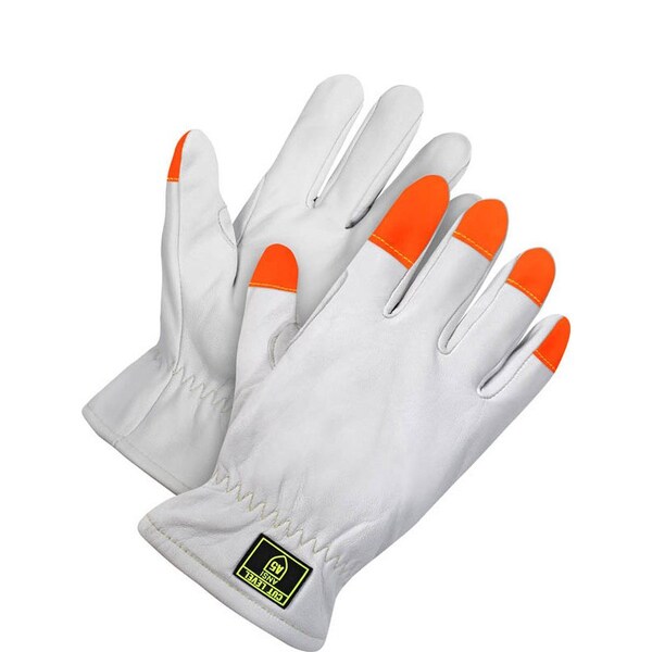 Bdg Goatskin Driver Cut Resistant Liner Hi-Viz Fingertips, Shrink Wrapped, Size X3L - 20-1-1891-X3L-K