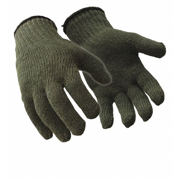 Refrigiwear Cold Protection Glove Liners, 85% Ragg Wool/15% Nylon Palm, Green, L/XL - 0221RGRNLXL