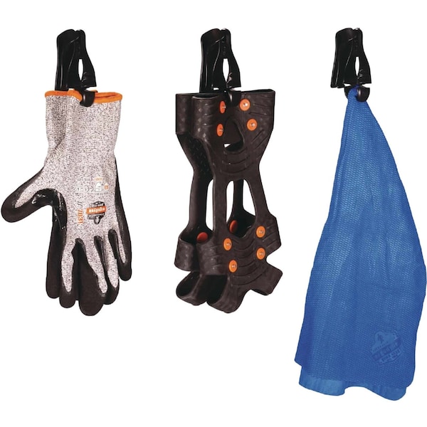 Ergodyne Glove Clip Holder, Belt Clip, Squids 3405 Series, Holds Gloves & Gear, Black - 3405