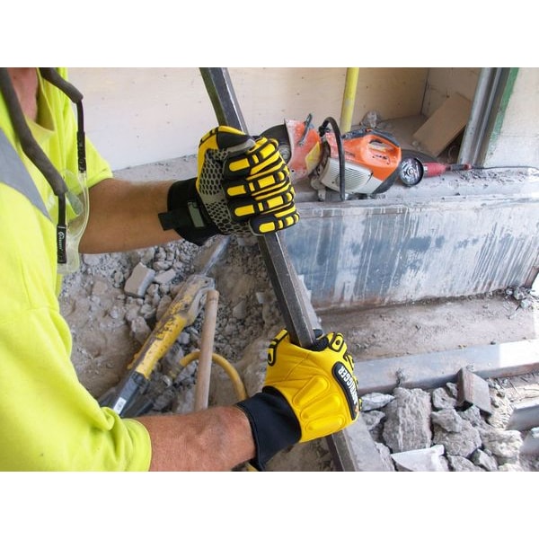 Impacto Anti-Vibration Gloves, XL, Black/Yellow, PR - WGRIGGXL
