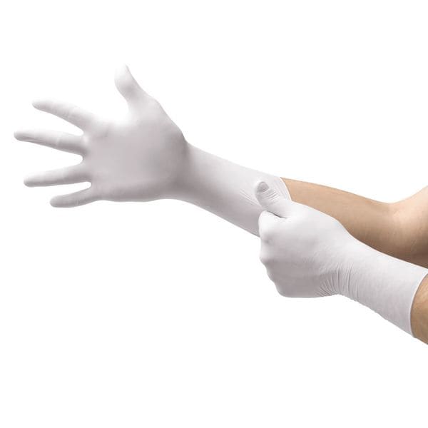 Ansell Cleanroom Gloves, 5 ISO Class, Nitrile, 12 in L, 3.9 mil, White, XL, 1000 PK - CE5-755