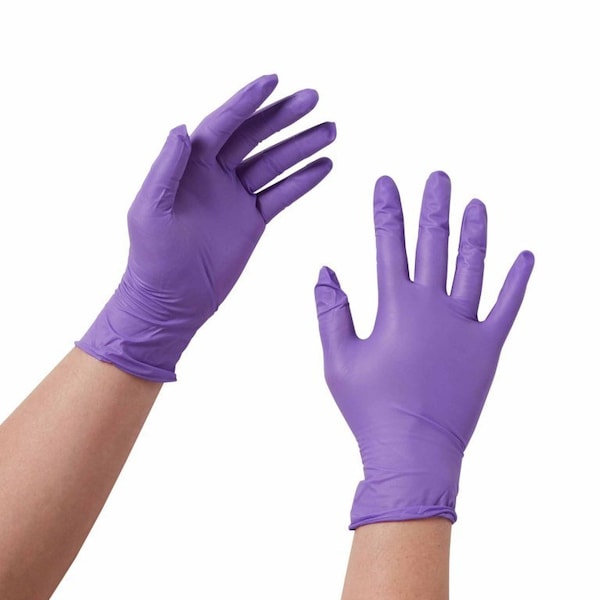 Purple Nitrile Disposable Gloves, Nitrile, S, 100 PK, Purple - 55081