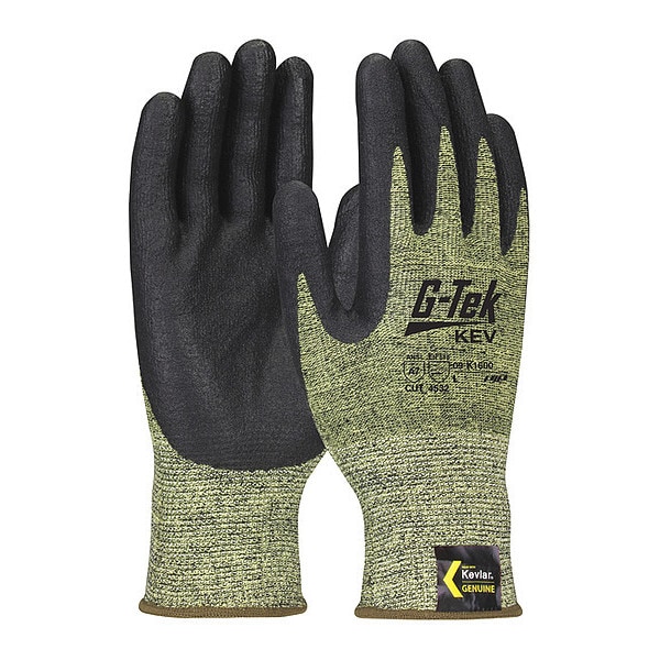 Pip Cut-Resistant Glove, Cut Level A7 , Dipped , Foam Nitrile , Sandy , L 12 PK - 09-K1600/L