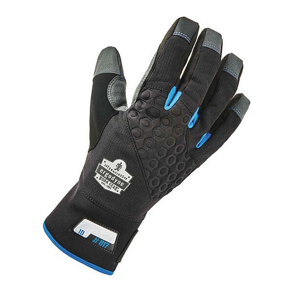 Proflex By Ergodyne Thermal Waterproof Utility Gloves, AX Suede Palm, Black, M - 817