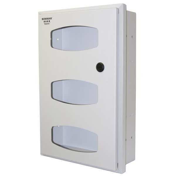 Bowman Dispensers Glove Box Dispenser, Powder-Coated Steel, Holds (3) Boxes , Beige , 19 in H x 12-1/4 in W x 5 in D - RE301-0012