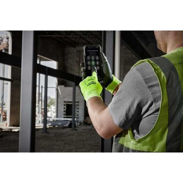 Milwaukee Tool High Visibility Cut Level 1 Polyurethane Dipped Gloves - Medium (12 Pairs), Smooth, Palm, Knit - 48-73-8911B