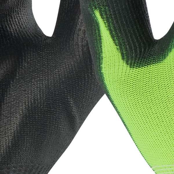 Milwaukee Tool High Visibility Cut Level 1 Polyurethane Dipped Gloves - Medium (12 Pairs), Smooth, Palm, Knit - 48-73-8911B
