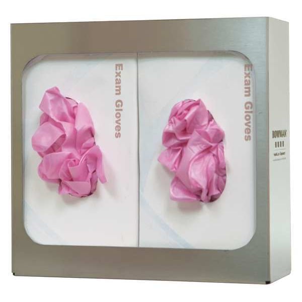 Bowman Dispensers Glove Box Dispenser, Stainless Steel, Holds (2) Boxes , Silver , 10 in H x 10-1/2 in W x 4 in D - GS-005