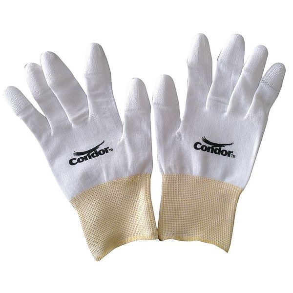 Condor Coated Gloves, Polyurethane, Fingertips, Not Rated Abrasion Level, White, XL (10) 1 PR - 21AH76