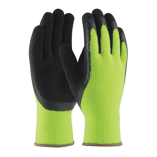 Pip Hi-Vis Cold Protection Coated Gloves, Latex Palm, Acrylic Terry Lining, Black/Yellow, Xl - 41-1420/XL