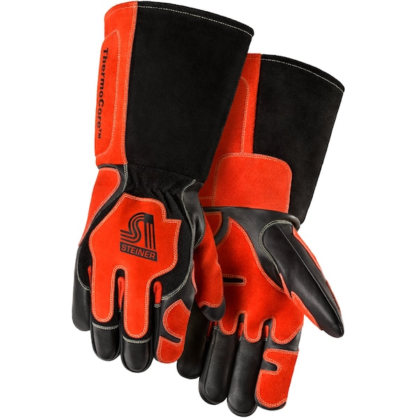 Steiner Welding Gloves, Gauntlet Cuff, Keystone Thumb, Premium Goatskin Leather, L, 1 PR - 0300-L
