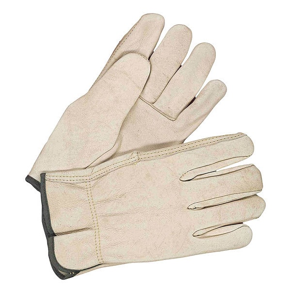Bdg Leather Drivers Gloves, Shirred Slip-On Cuff, Straight Thumb, Tan, XL, 1 PR - 20-1-1571-12