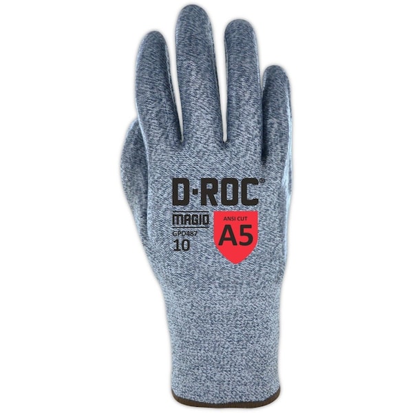Magid Cut Resistant Gloves, Silicone, 6 Abrasion Level, Salt & Pepper, 1 PR - GPD487-12