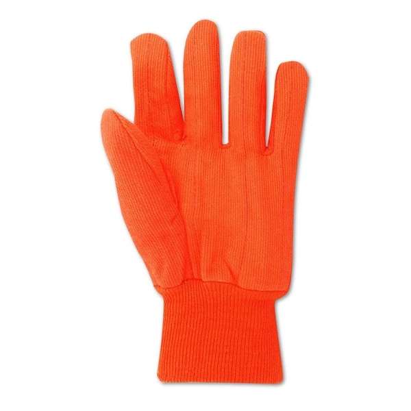 Magid MultiMaster Orange Double Palm Canvas Gloves w Knit Wrist, 12PK - 795JKWNL